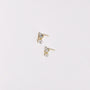 10K Gold Heart Cubic with Glass Pearl Studs