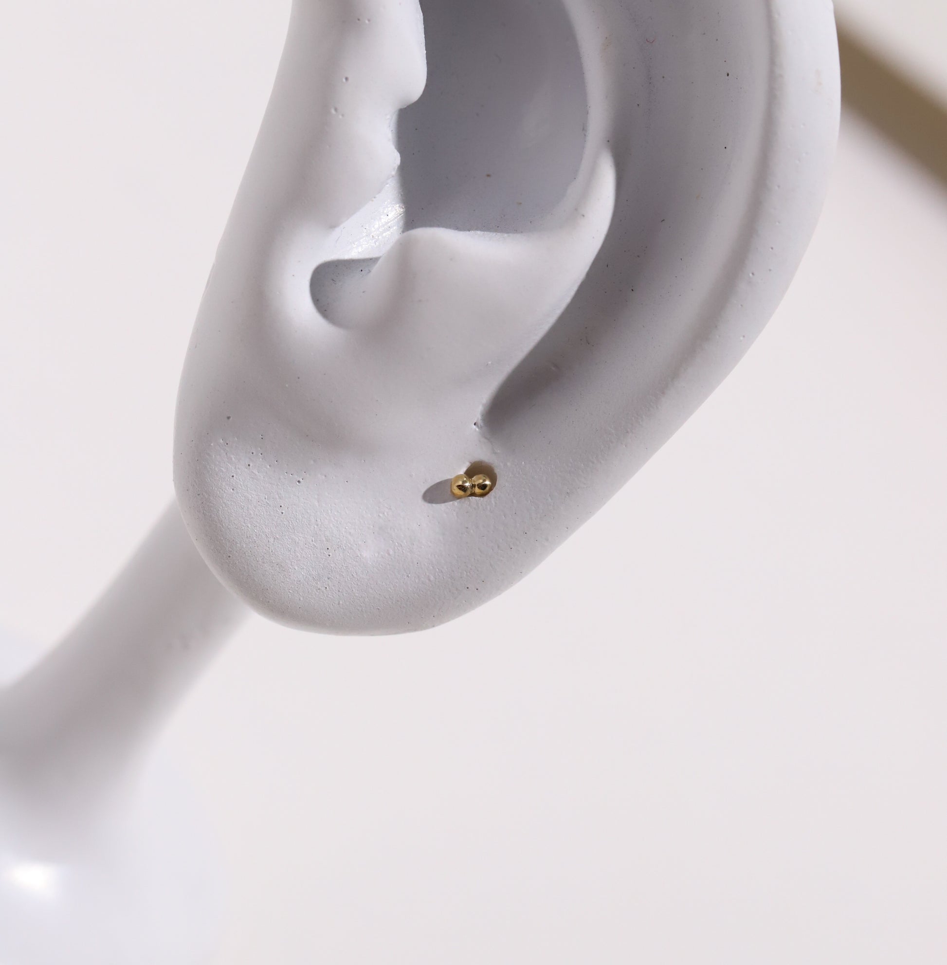 10K Gold Tiny Double Ball Studs