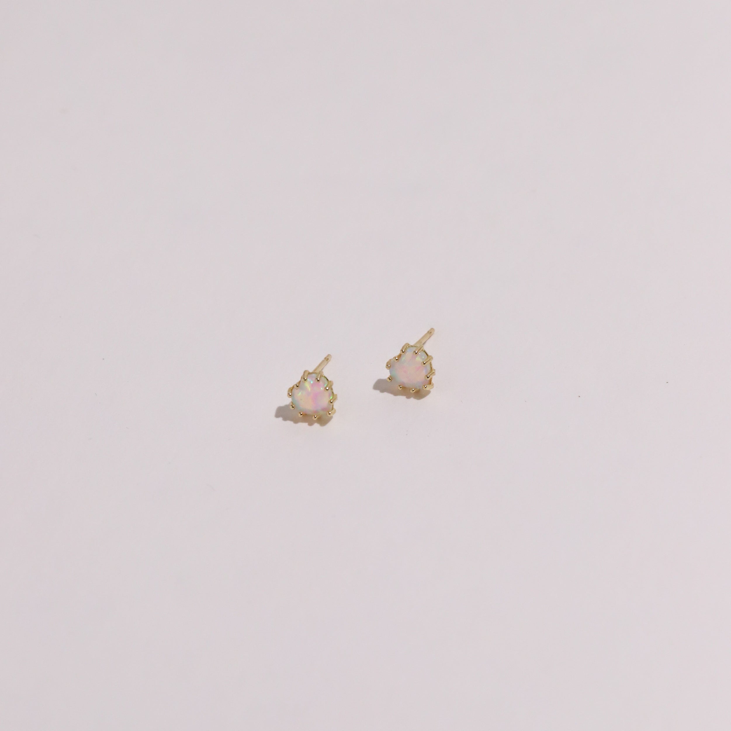 10k Opal Heart Studs