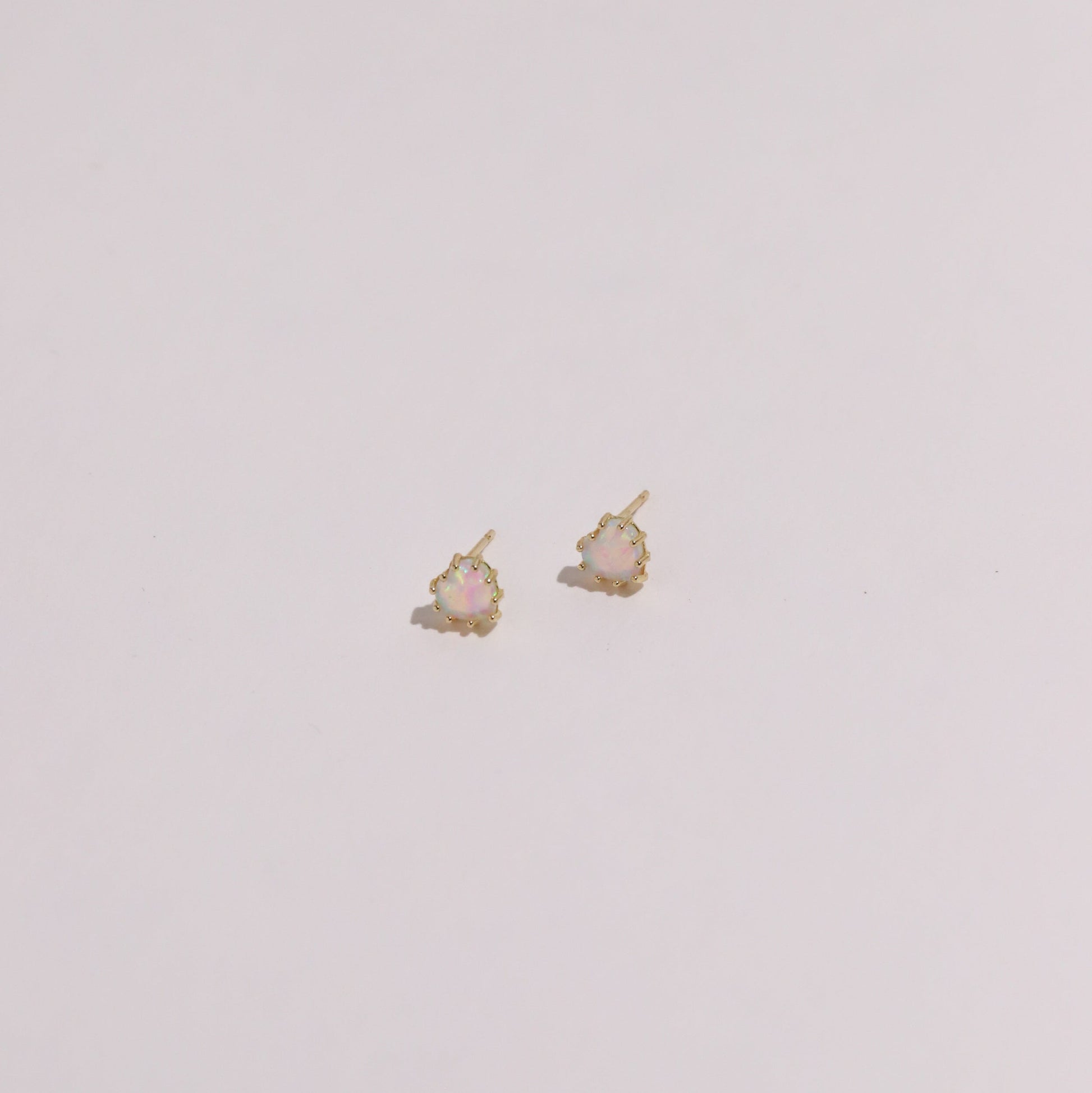 10k Opal Heart Studs