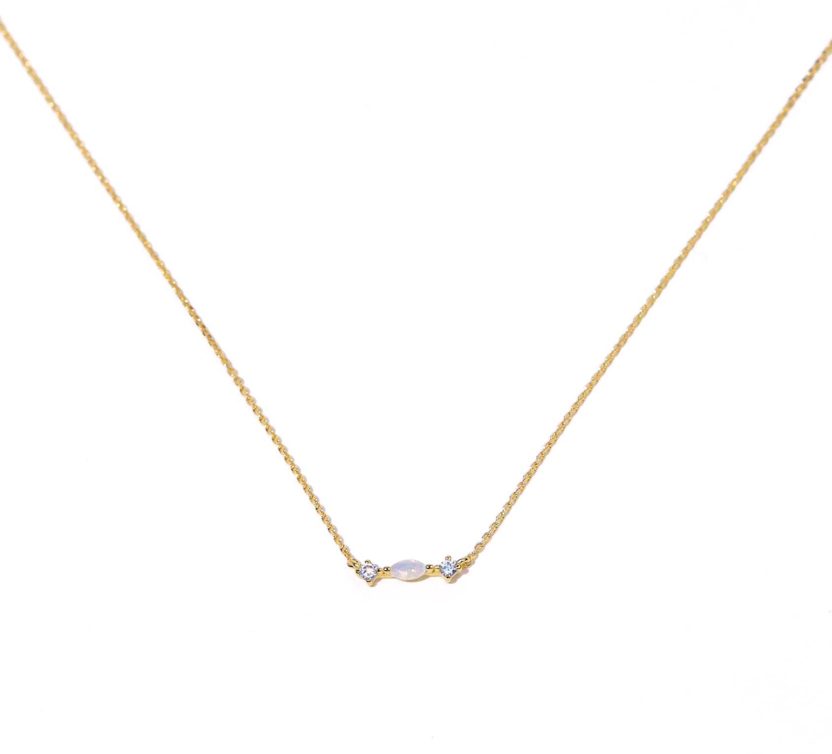 White Opal Cubic Necklace