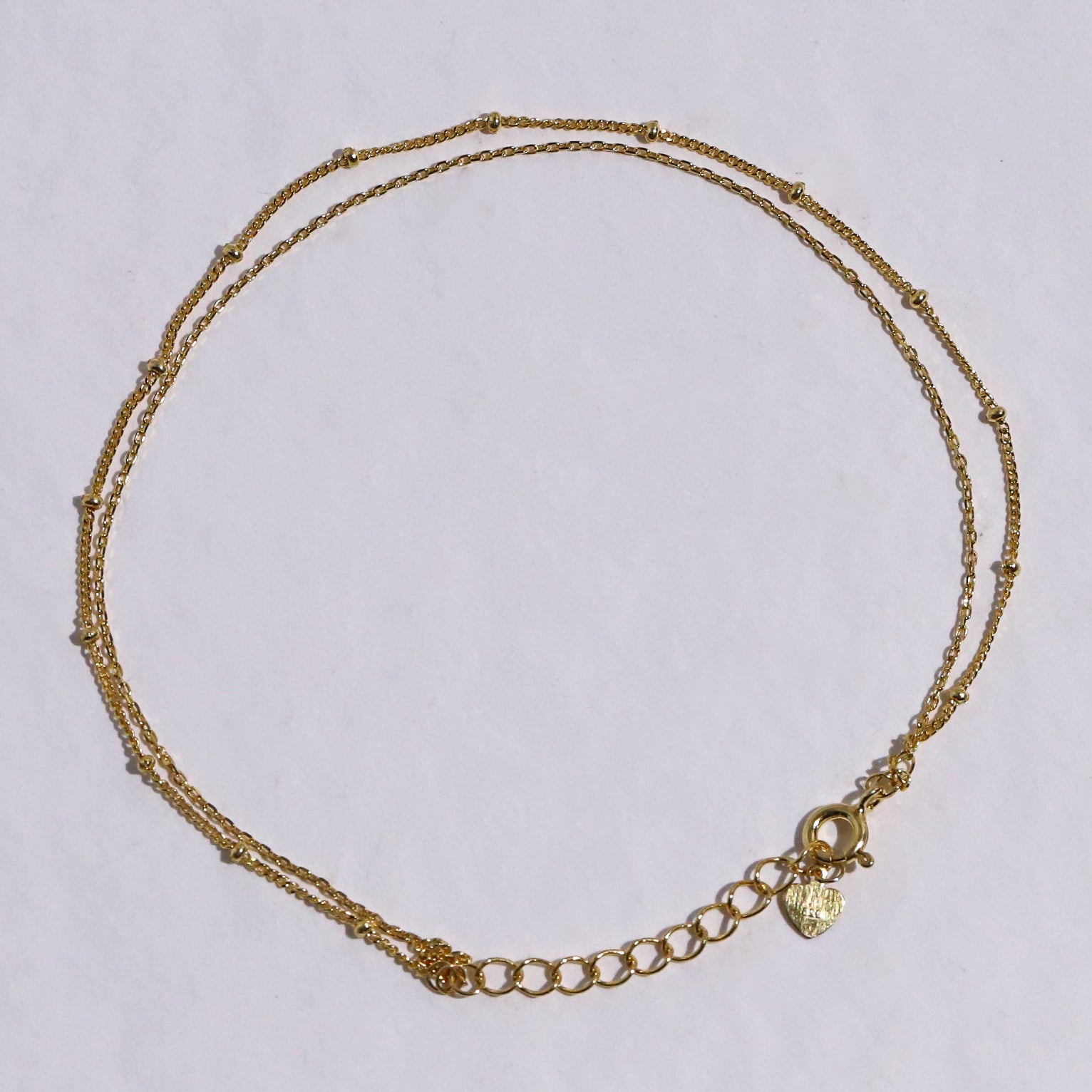 Dainty Double Ball Chain Anklet