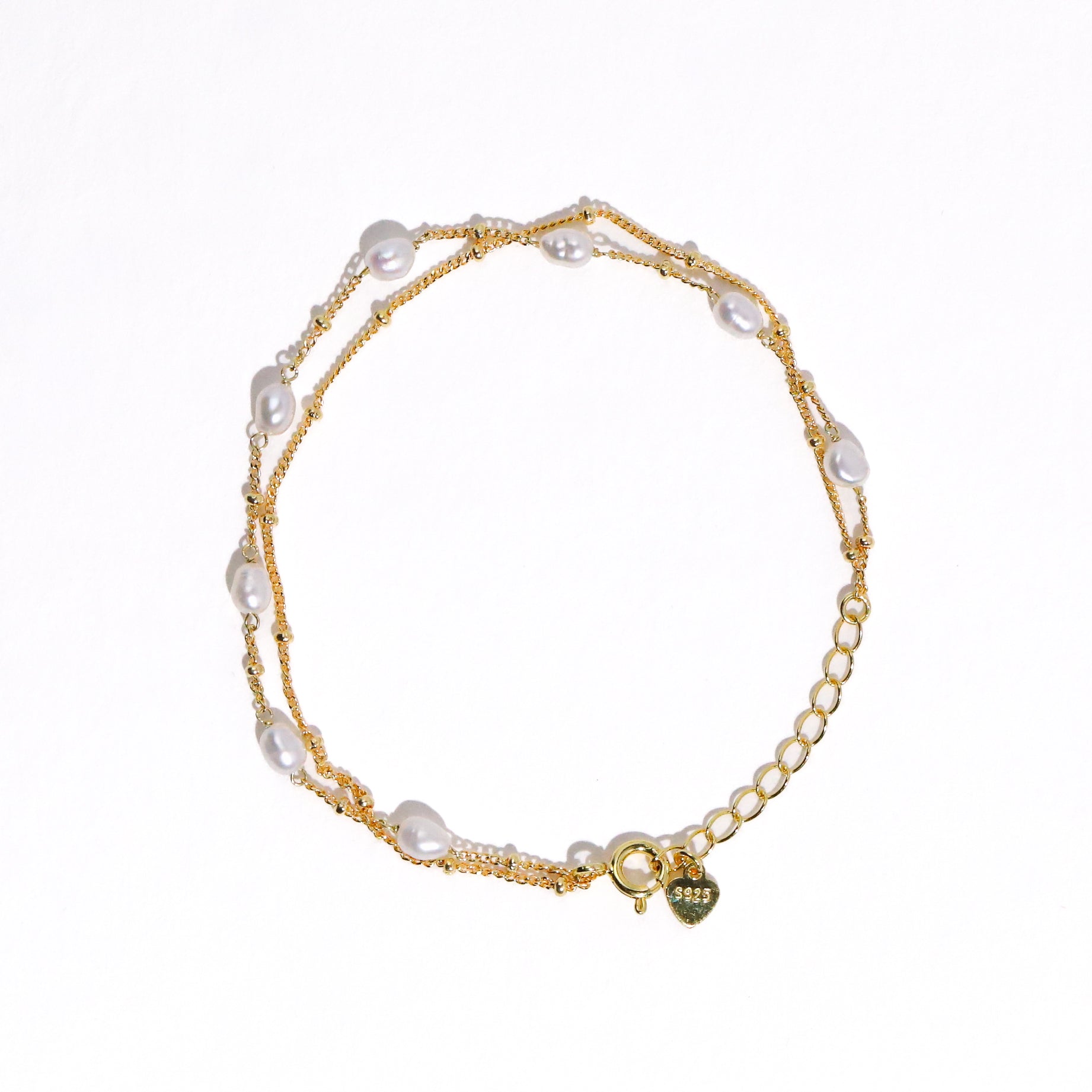 Double Chain Pearl Bracelet