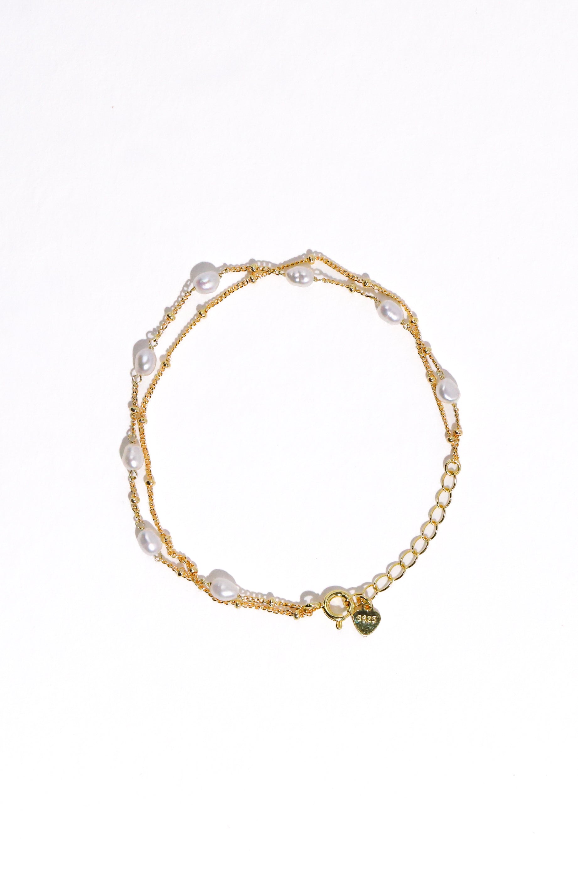 Double Chain Pearl Bracelet