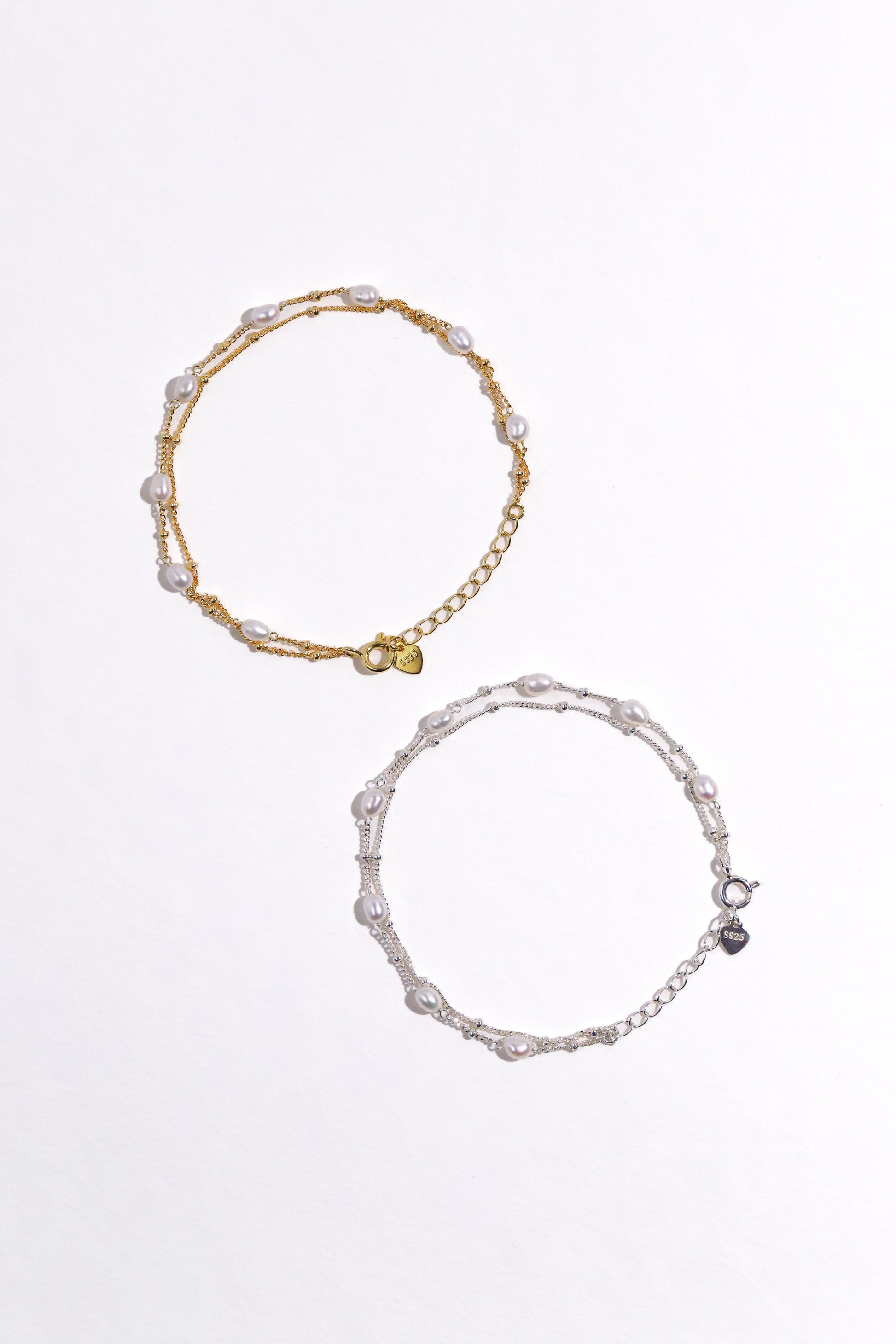 Double Chain Pearl Bracelet