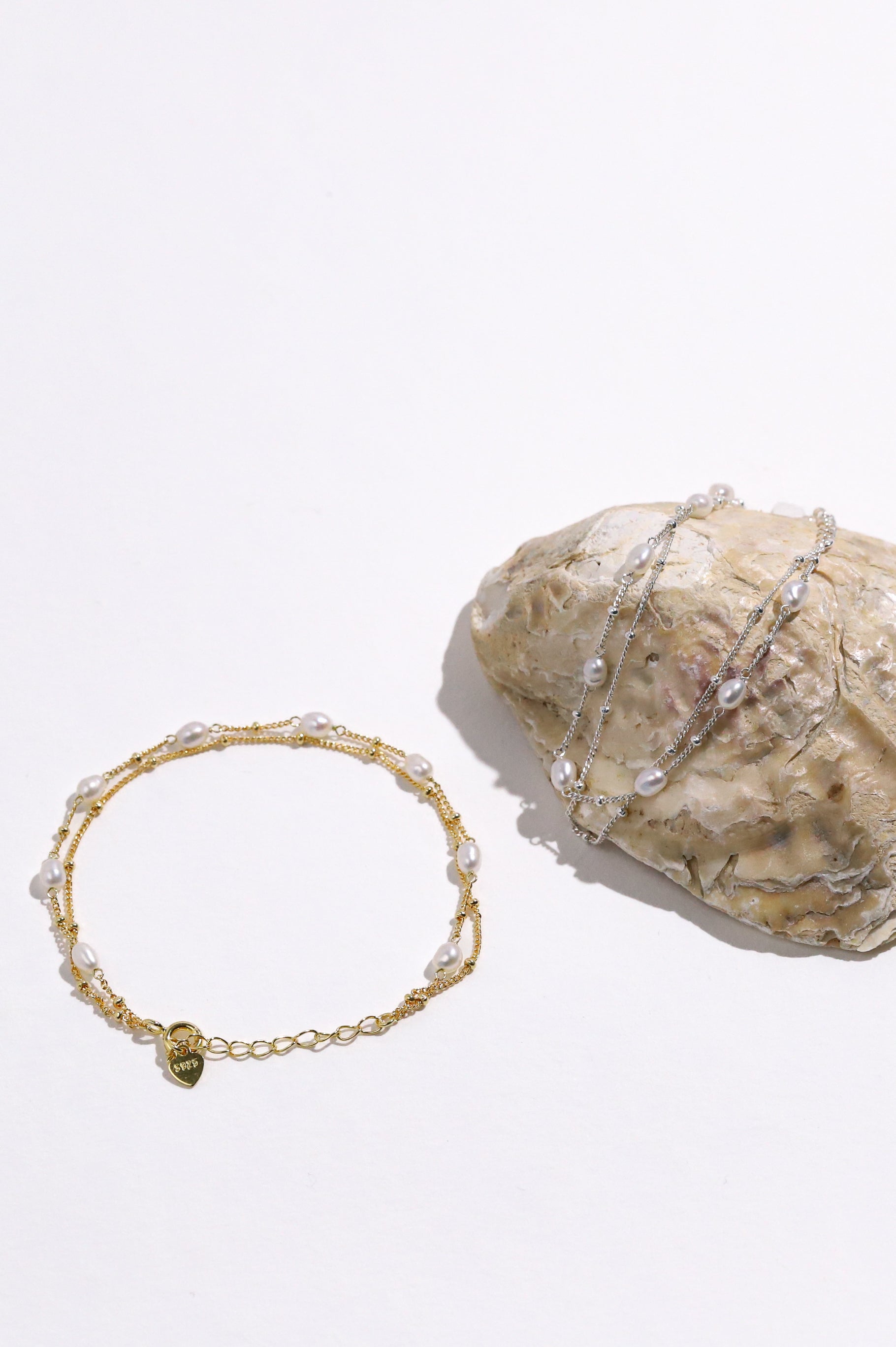 Double Chain Pearl Bracelet