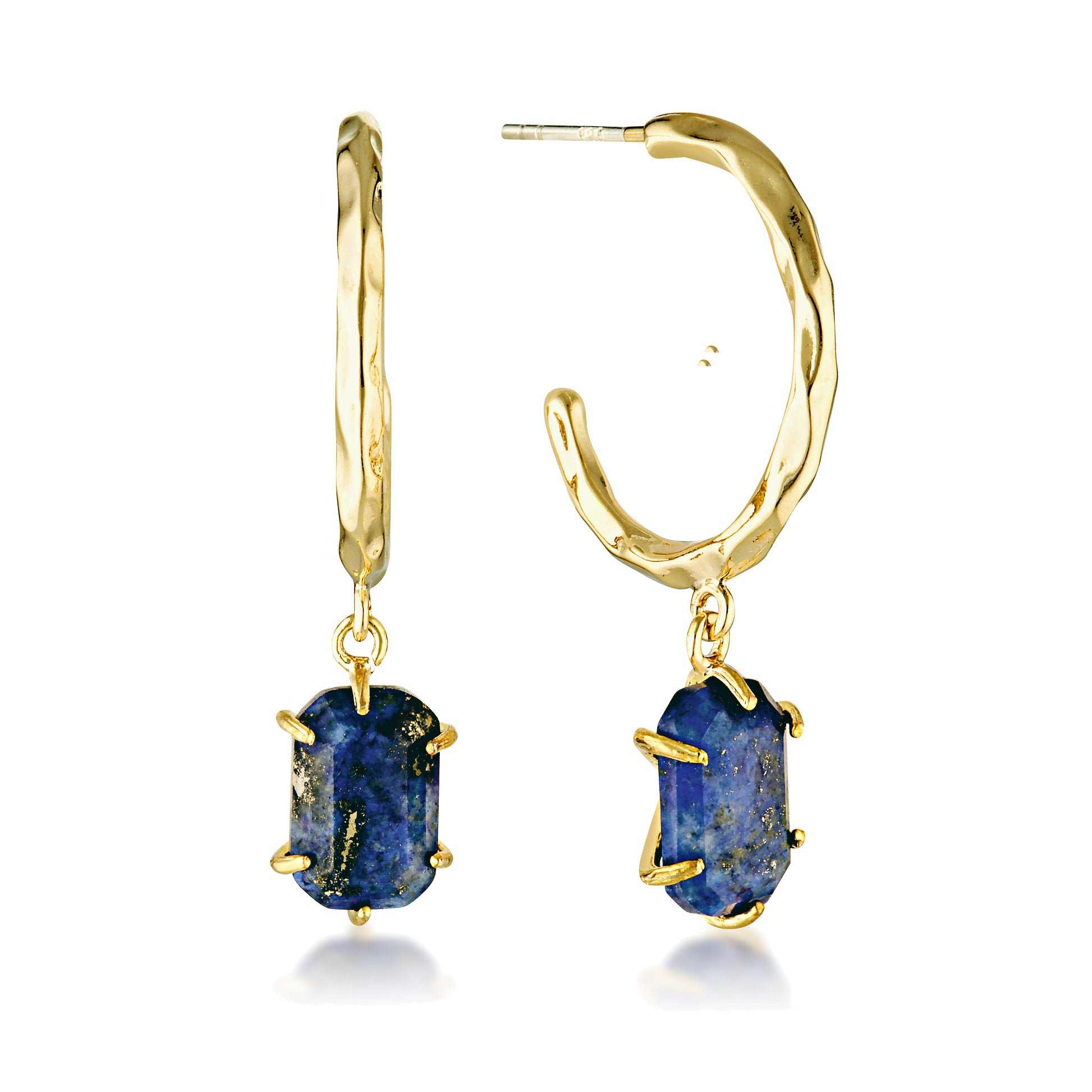 Flow Stone Drop Hoop Earrings image 3