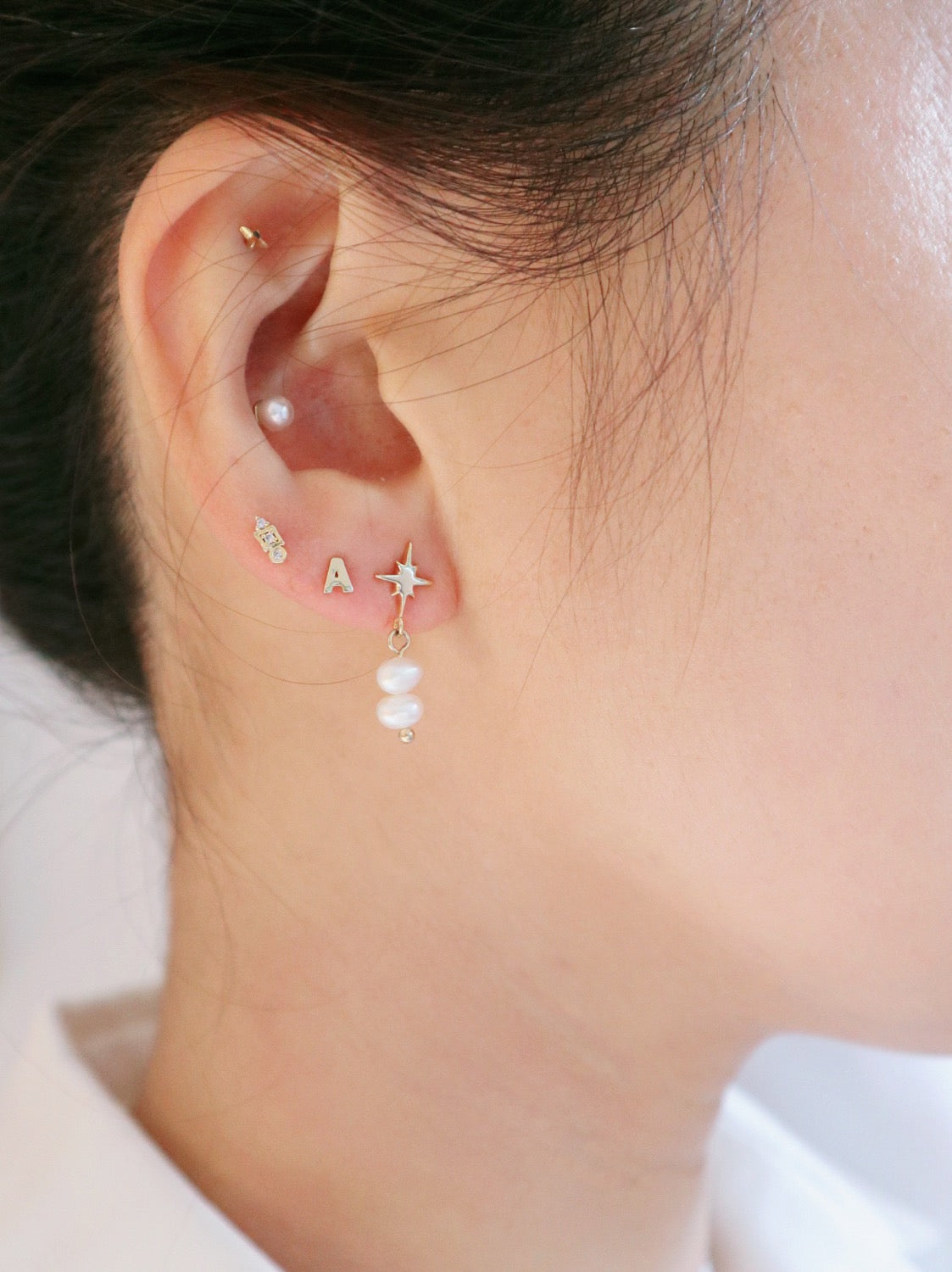 Single Letter Silver Piercing image 1