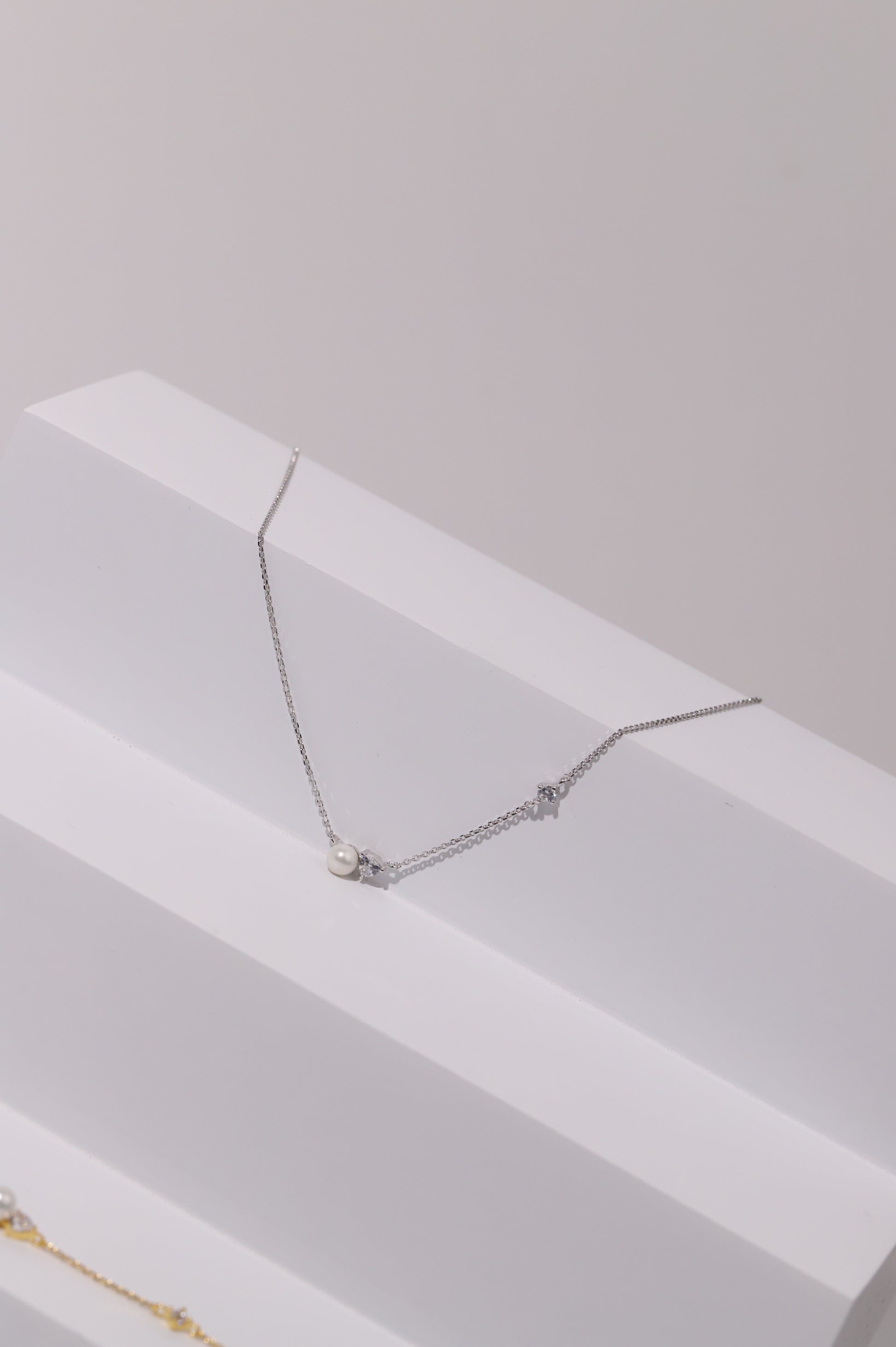 Pearl + Cubic Necklace image 6