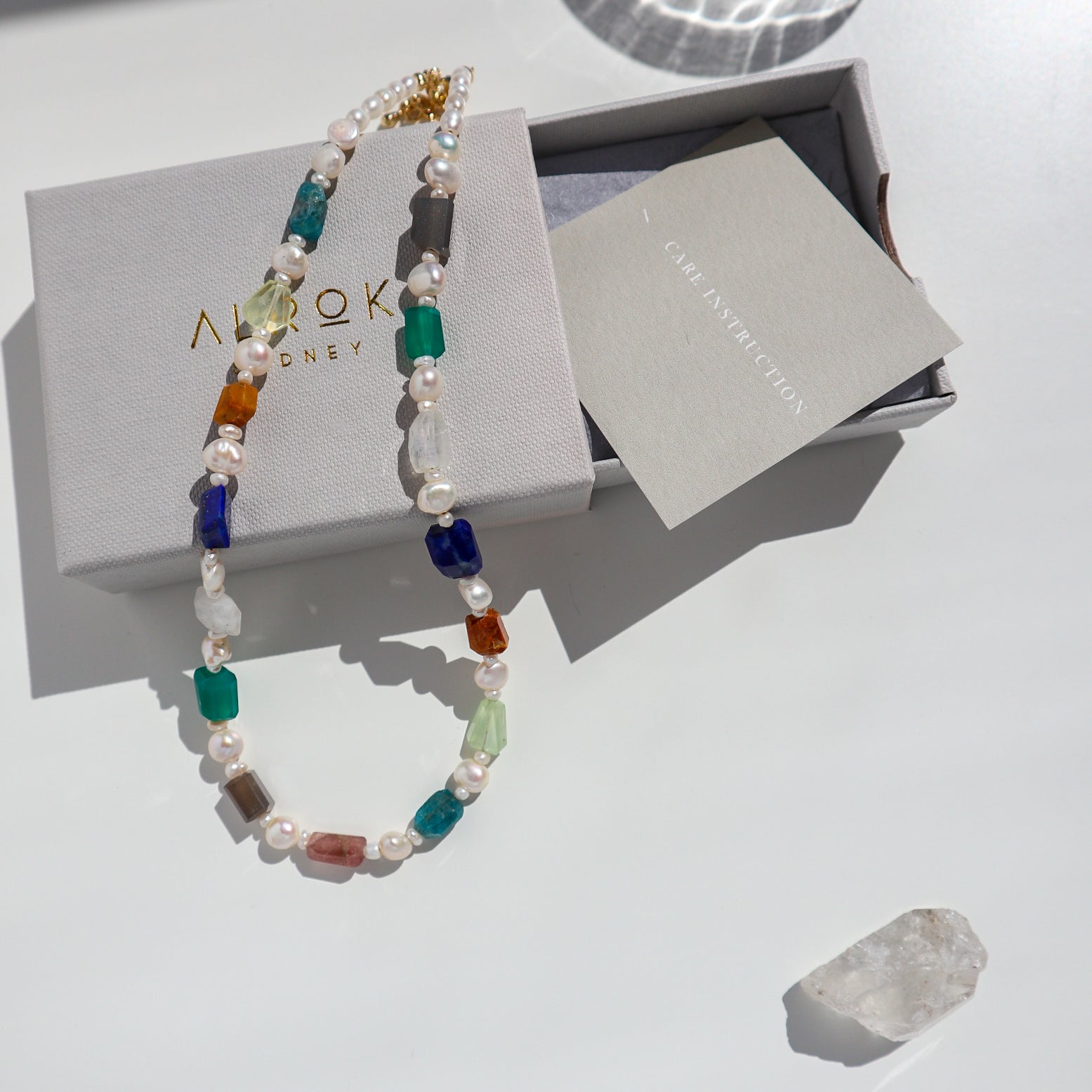 Multicolor Natural Stone Choker Silver Necklace image 1