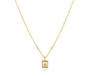 10K Gold Square Natural Diamond Necklace image 0