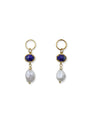 Lapis Lazuli Pearl Drop Earrings image 0