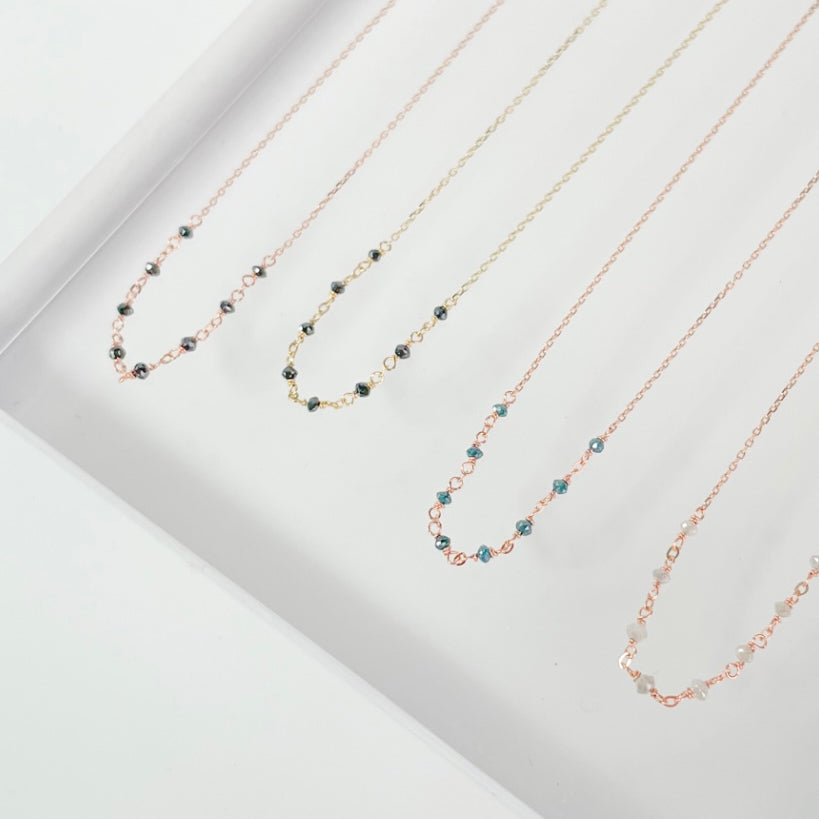 14K Gold Black Rough Diamond Necklace image 1