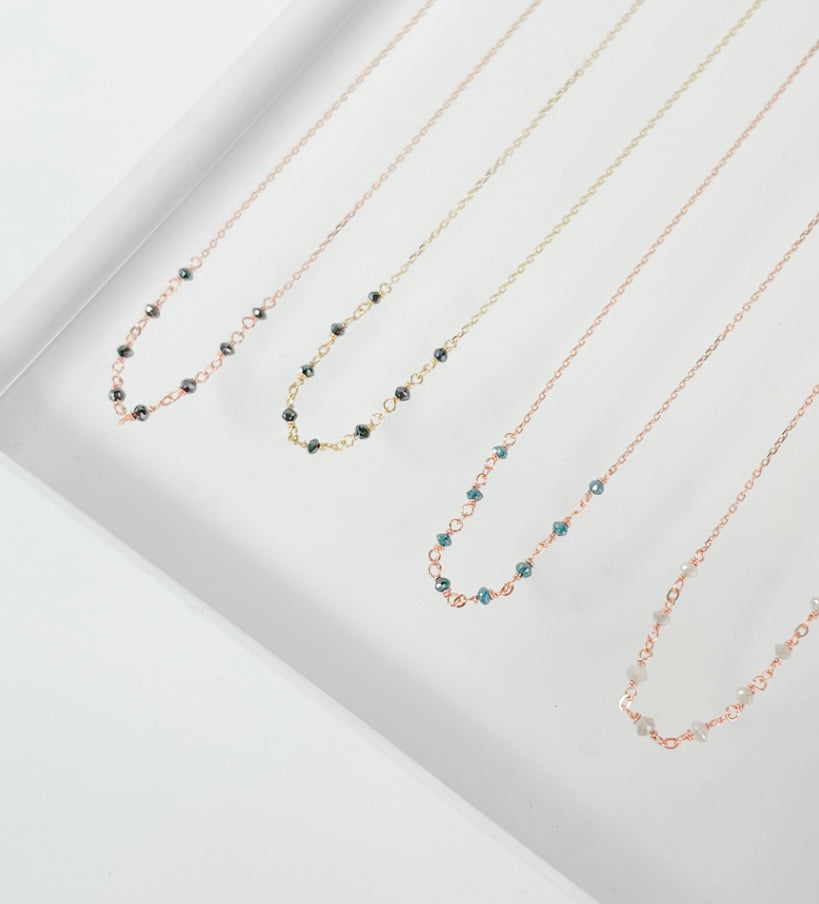 14K Gold Black Rough Diamond Necklace image 1