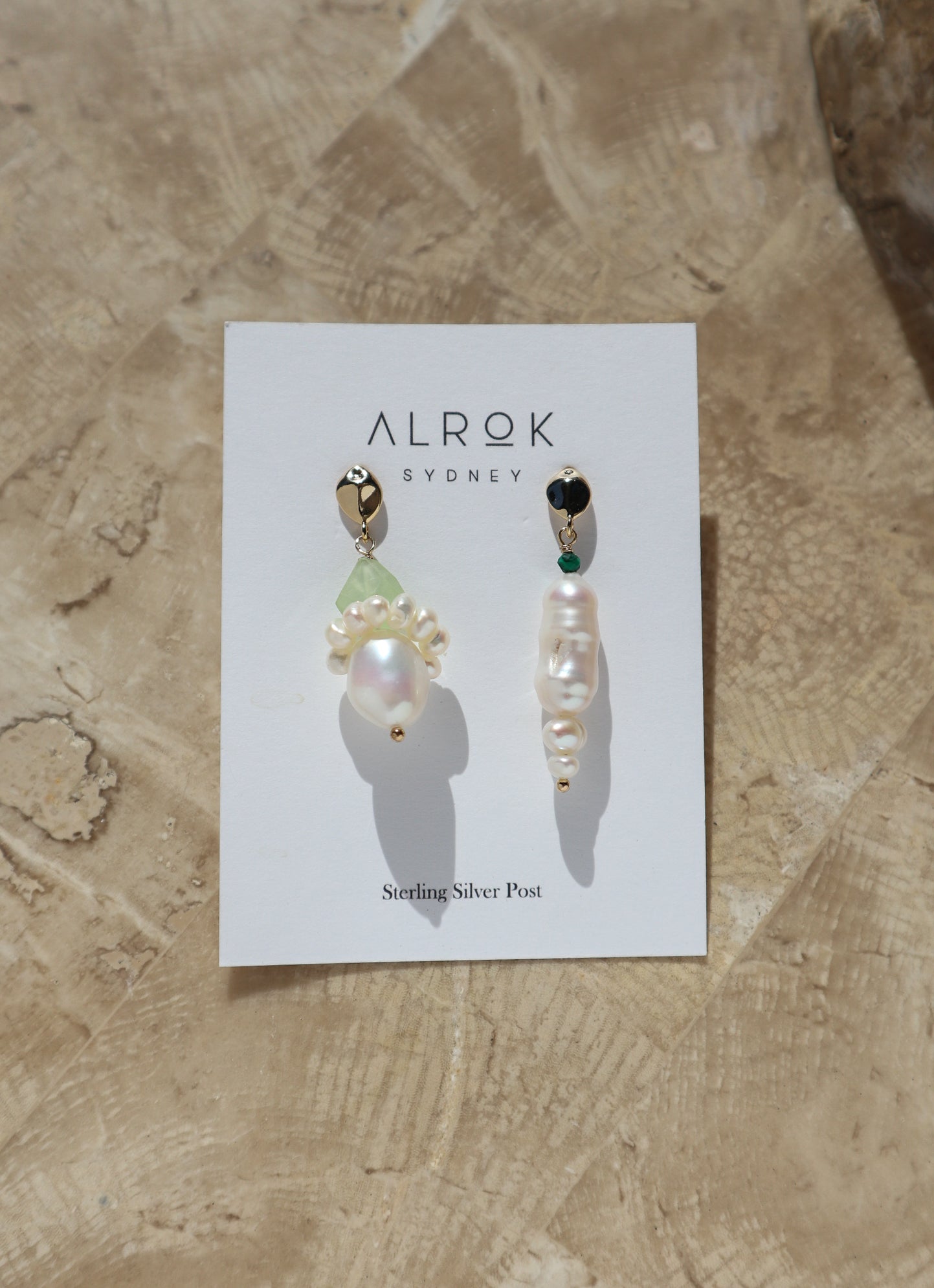 Prehnite Mismatch Drop Earrings image 1