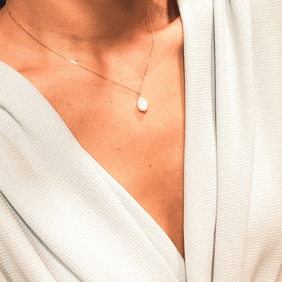 SGN04 Vintage Pearl Silver Necklace image 1