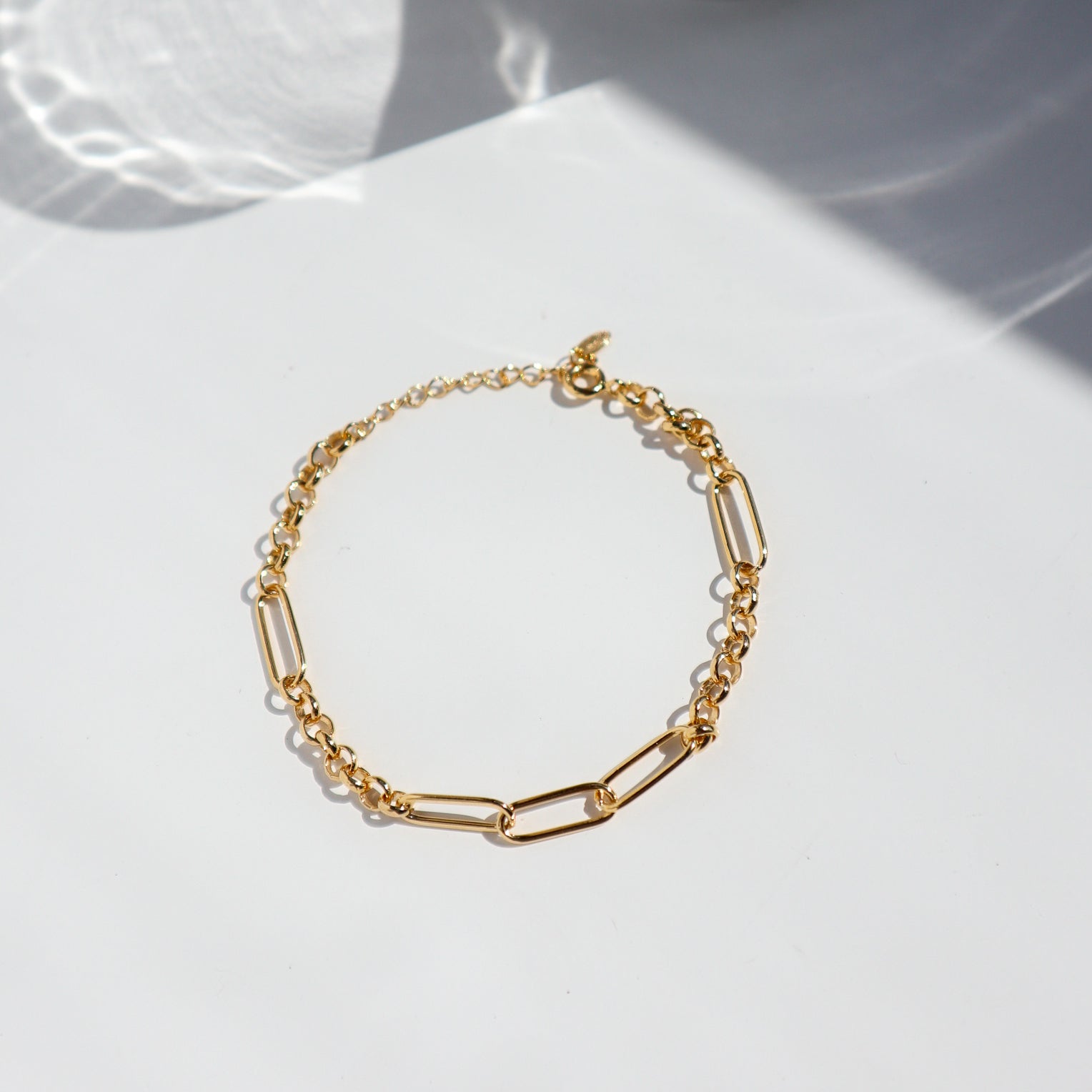 Mixed Link Chain Silver Bracelat image 0