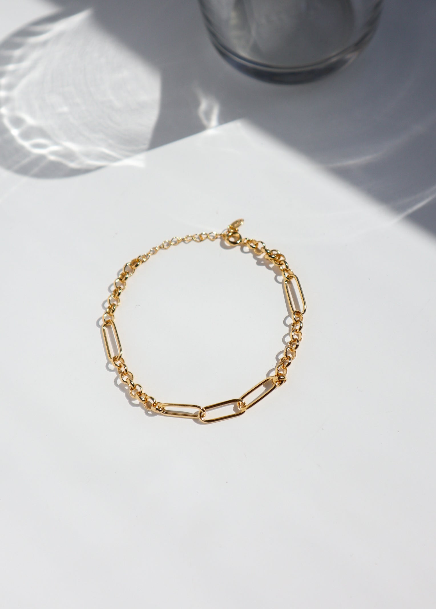 Mixed Link Chain Silver Bracelat image 0
