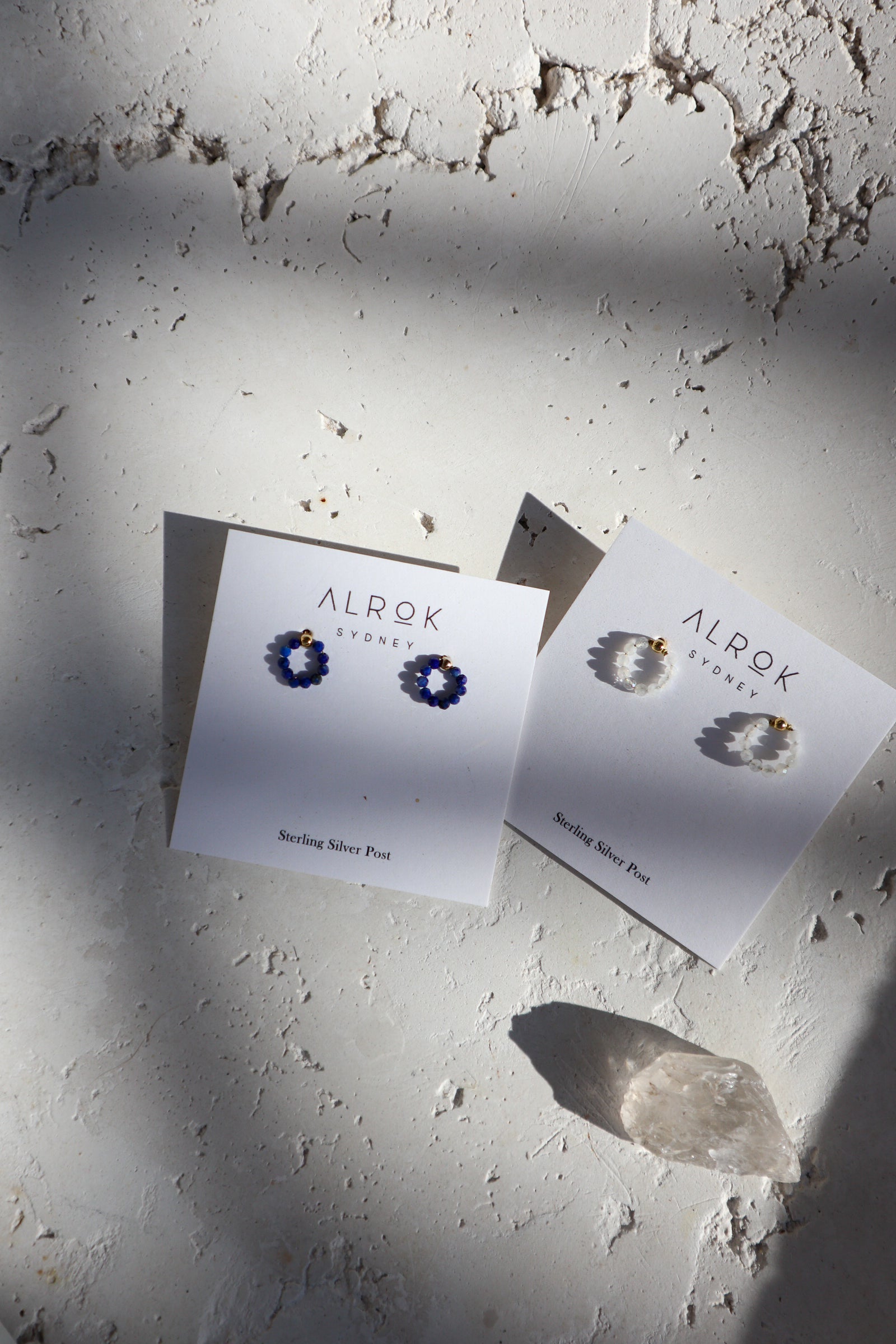 Petit Circle Stone Stud Earrings image 1