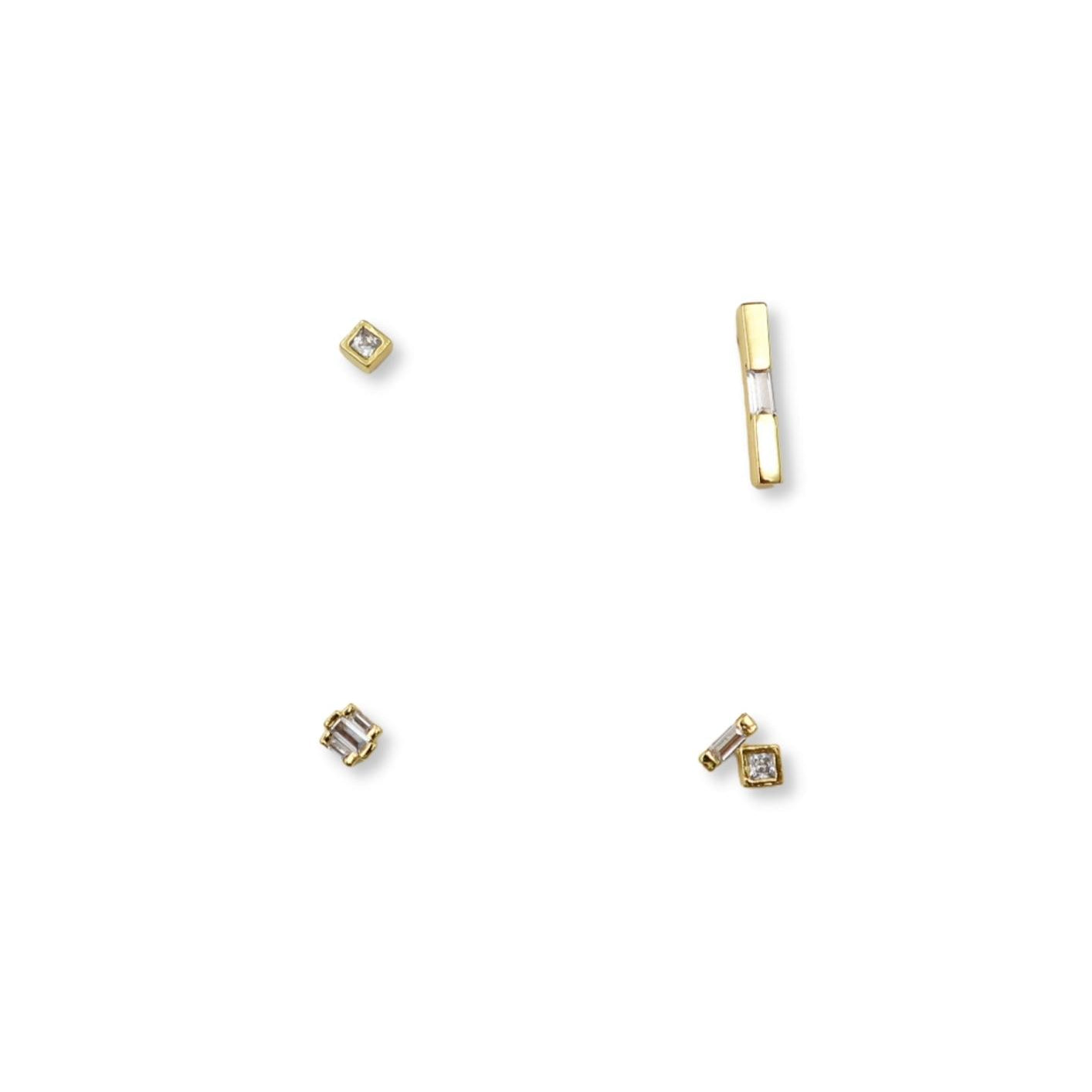 Blanc Silver Stud Earrings Set image 0