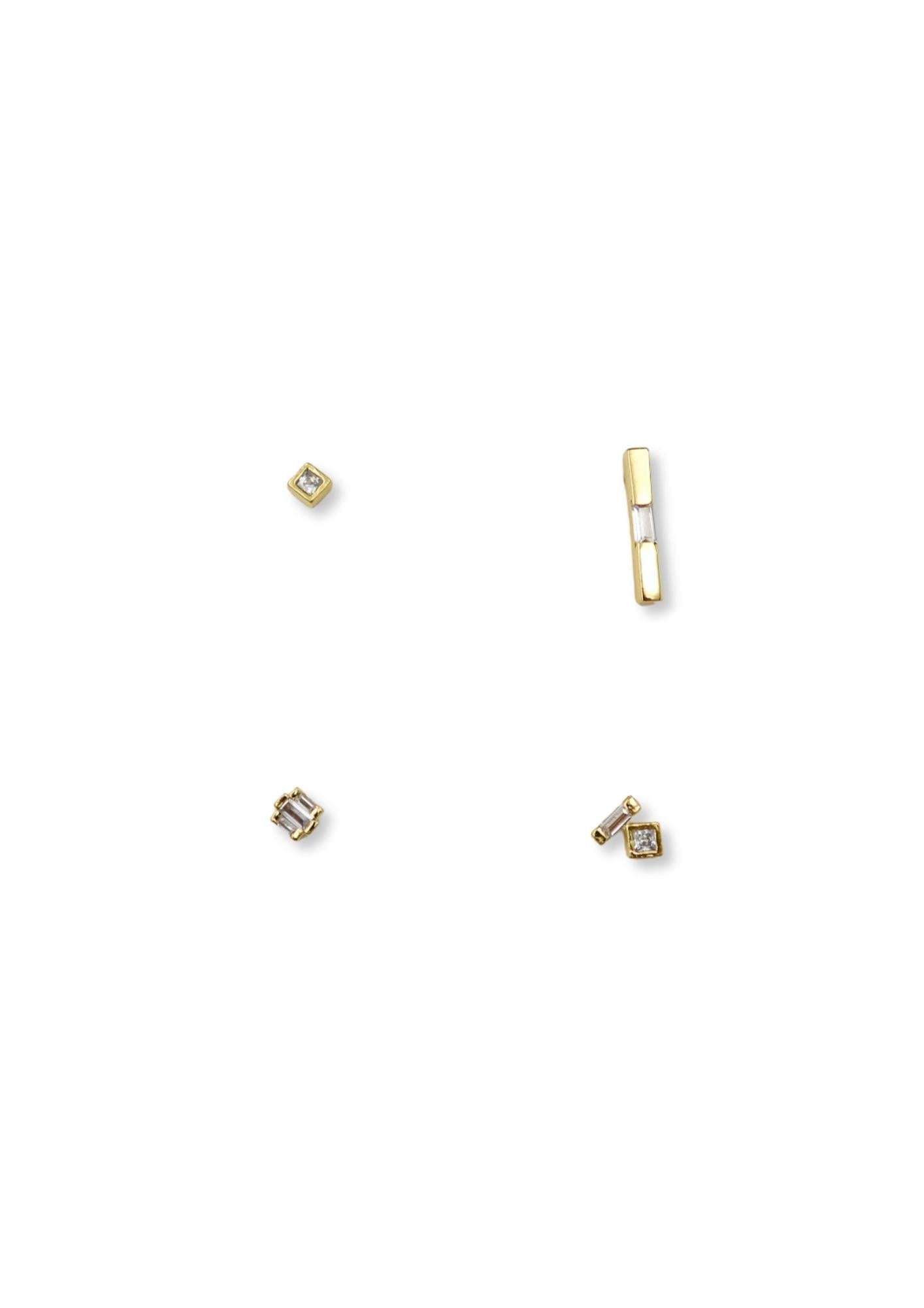 Blanc Silver Stud Earrings Set image 0