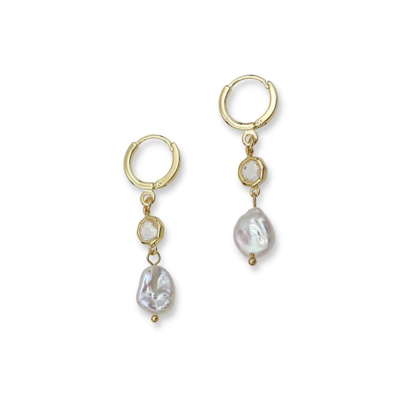 Shine Crystal Huggie Earrings image 0
