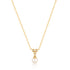 10K Gold Natural Diamond + Pearl Necklace image 0