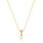 10K Gold Natural Diamond + Pearl Necklace image 0
