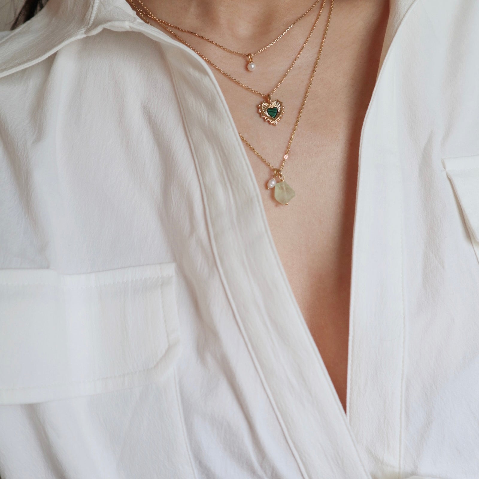 Cavier Pearl Gold Plated Silver Necklace image 1