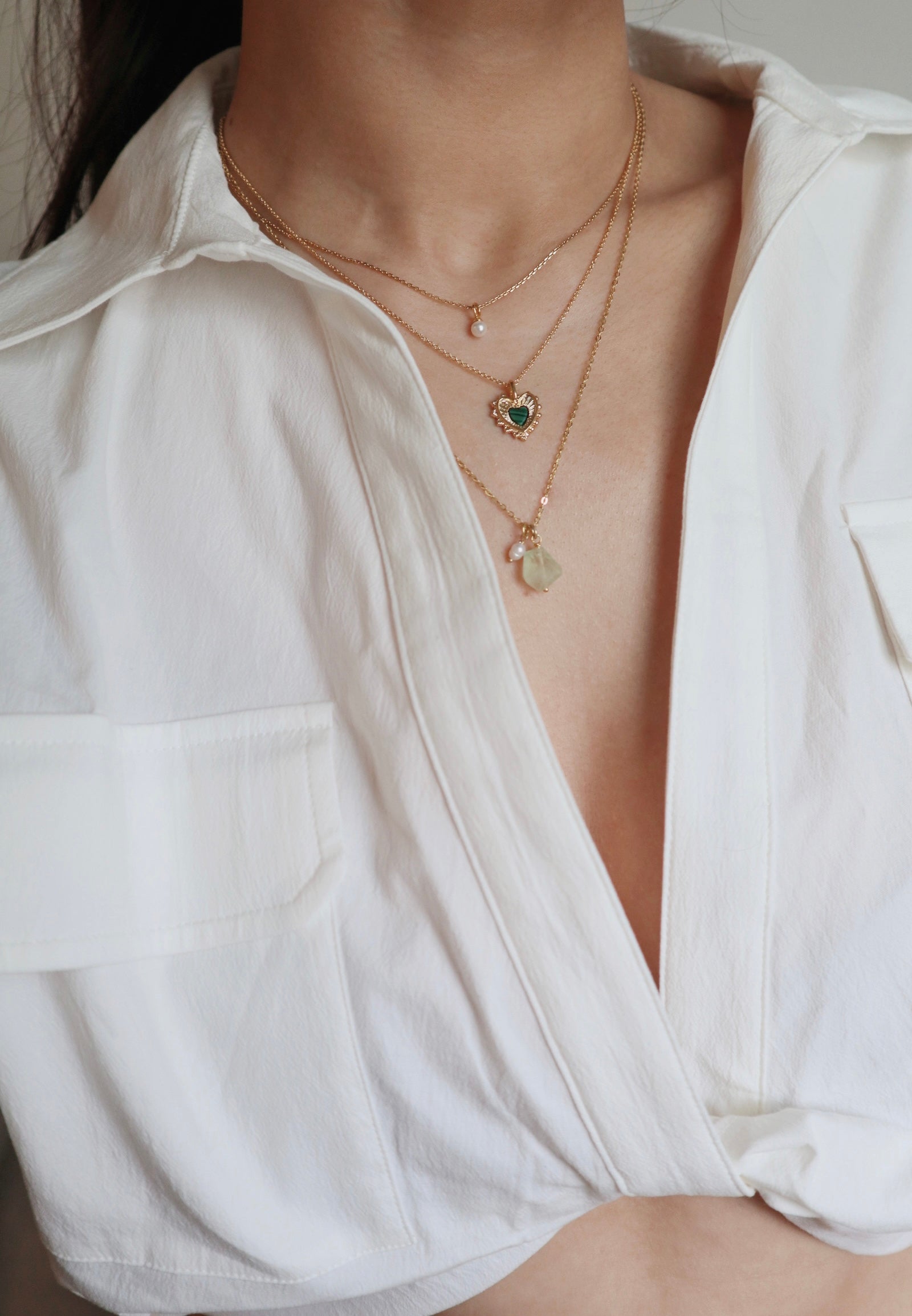 Cavier Pearl Gold Plated Silver Necklace image 1