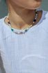 Multicolor Natural Stone Choker Silver Necklace image 3