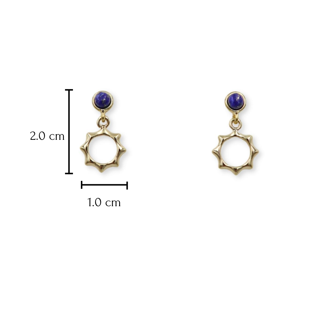 Lapis Lazuli Sun Stud Earrings image 2