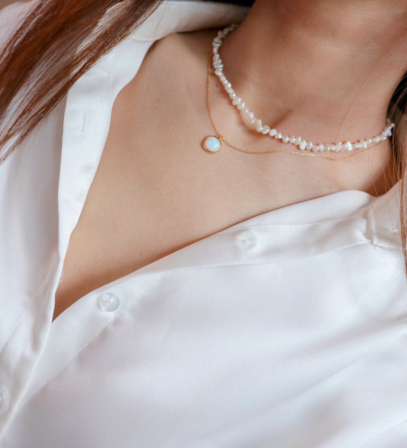 Winter Irregular Pearl Necklace M image 4