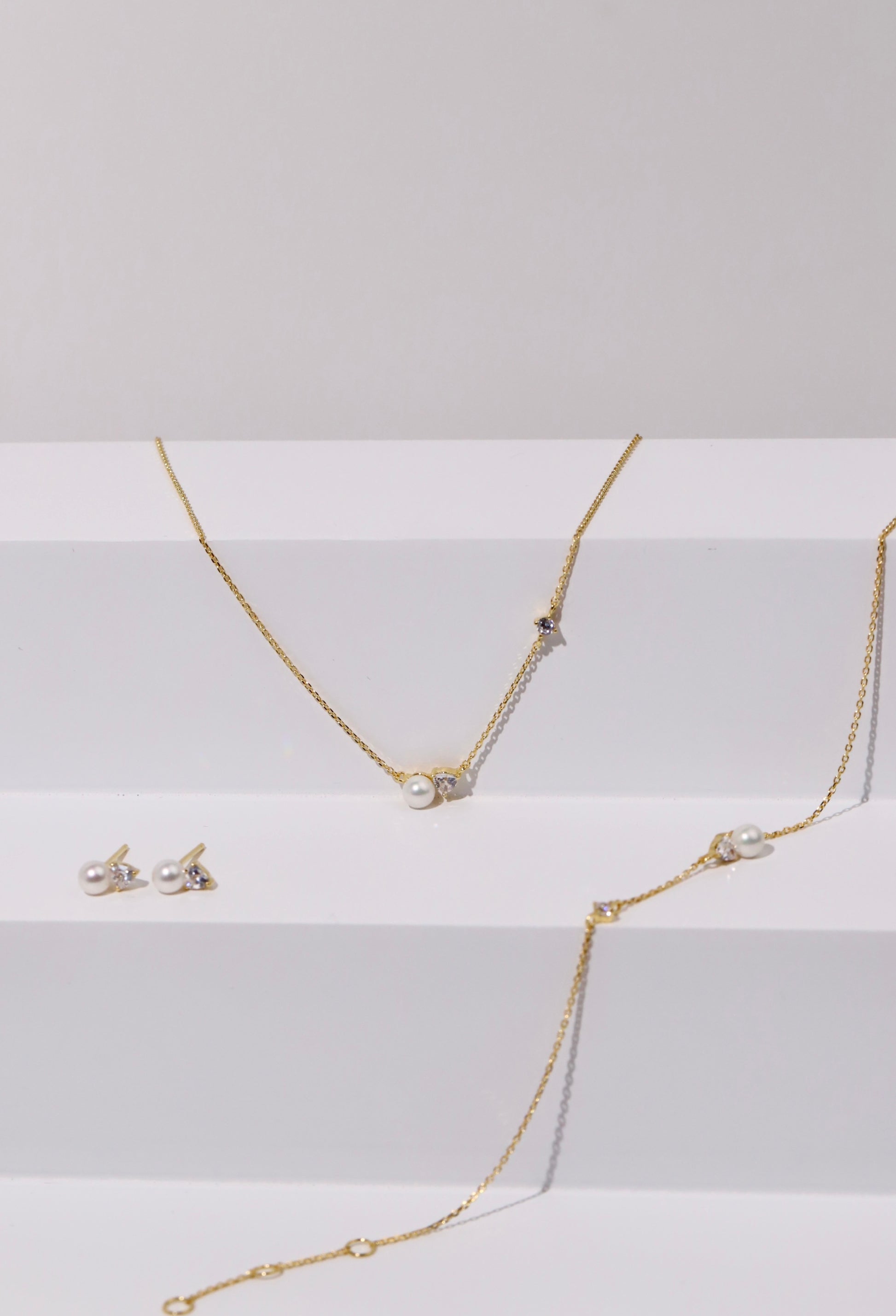 Pearl + Cubic Necklace image 3