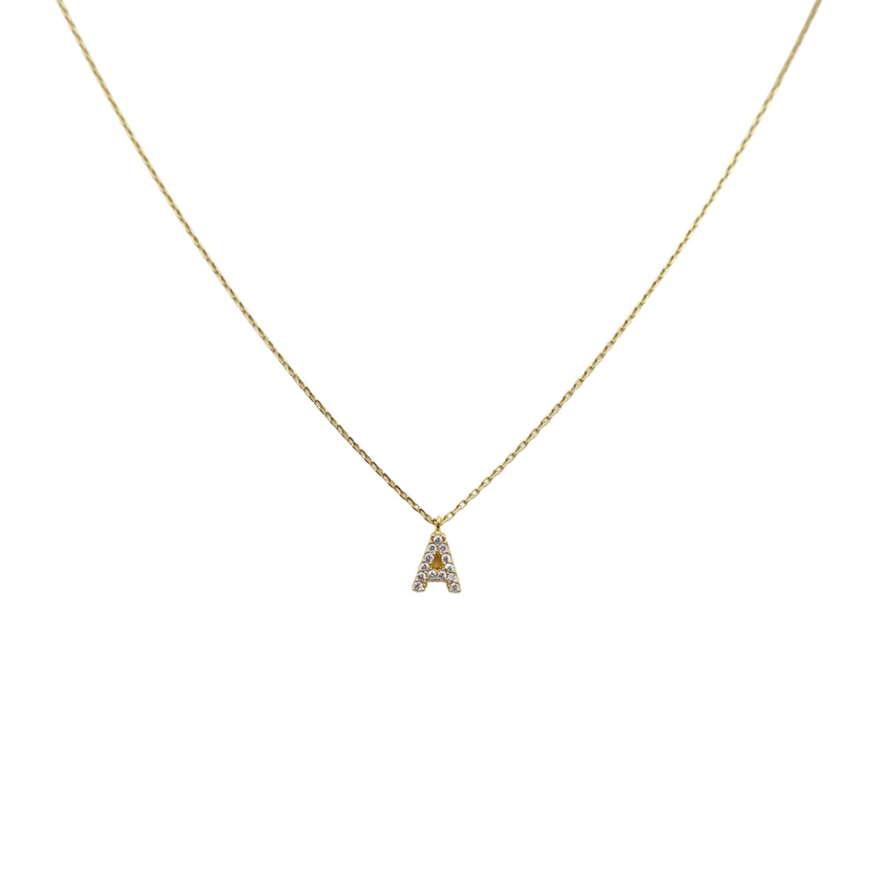 Cubic Initial Silver Necklace image 1