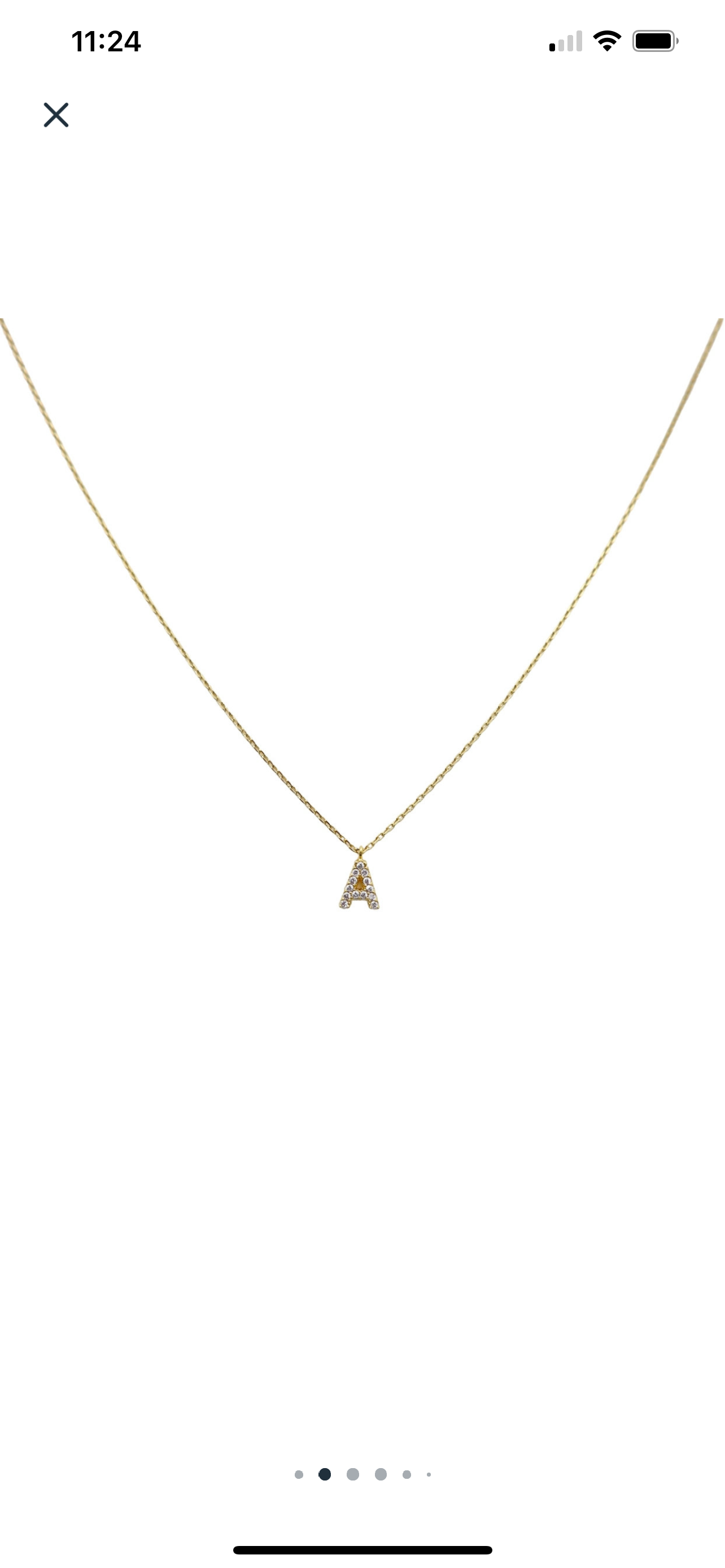 Cubic Initial Silver Necklace image 1