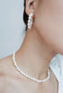 Snow Medium Pearl Hoop Earrings image 3