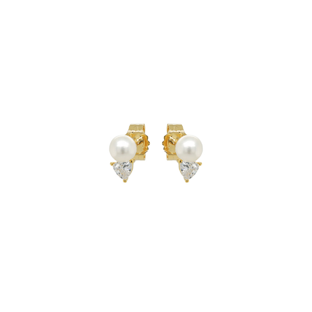 Pearl + Cubic Earrings image 0
