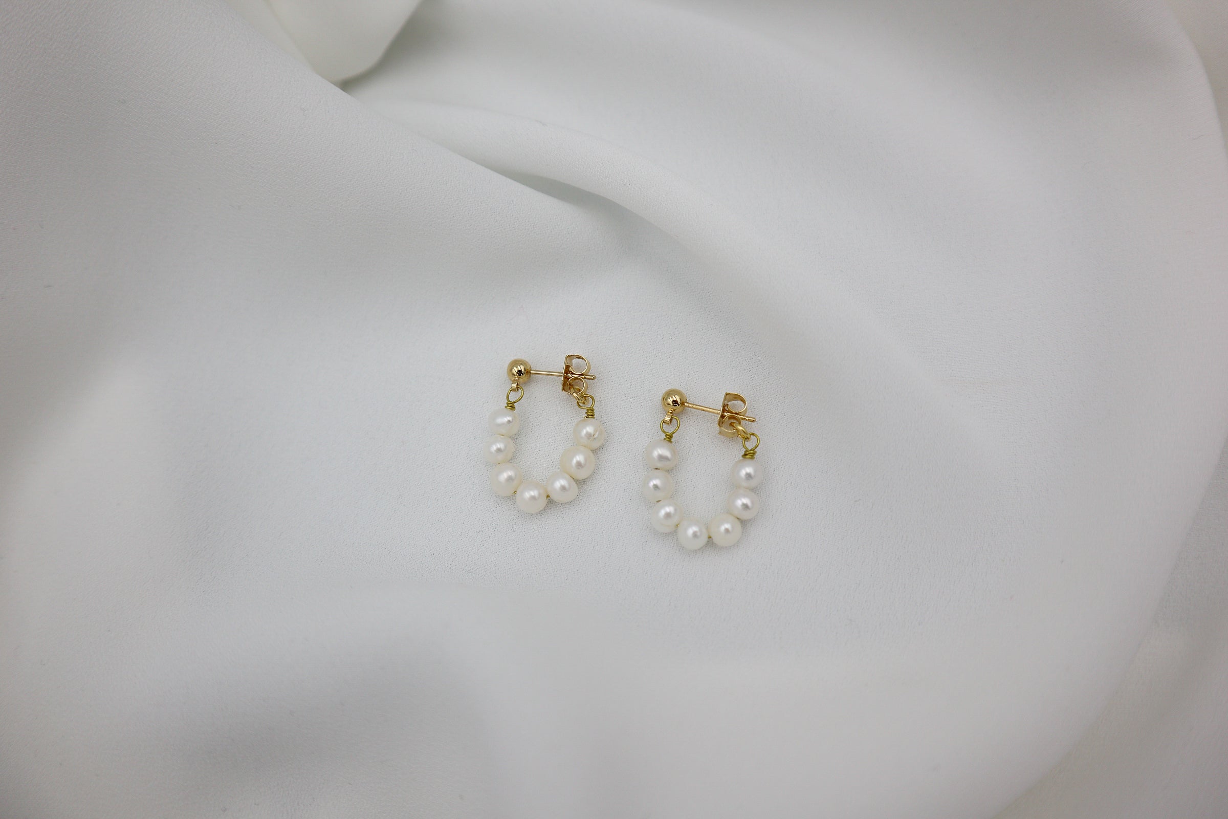 Pearl Link Stud Earrings image 0
