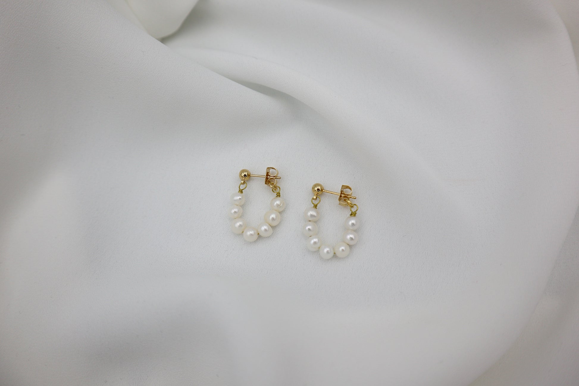 Pearl Link Stud Earrings image 0