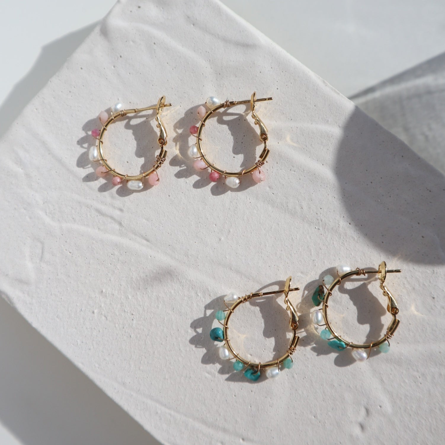 Summer Snow Pearl Hoops image 0
