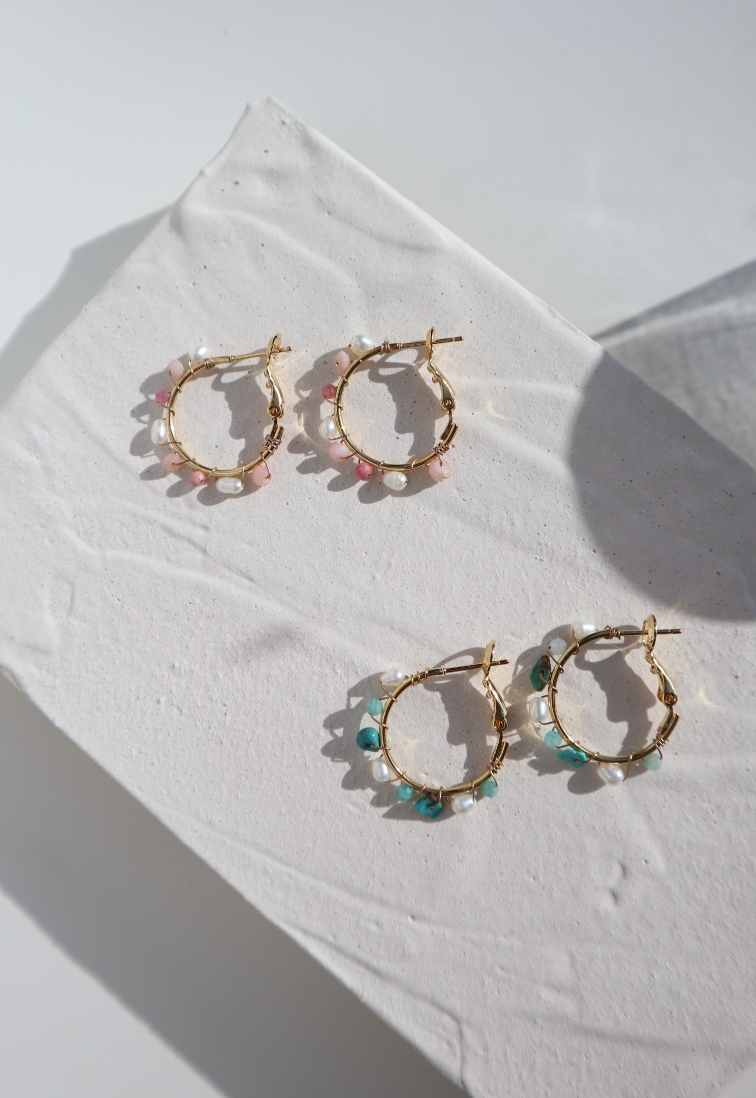 Summer Snow Pearl Hoops image 0