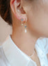 Labradorite Drop Huggie Earrings image 5