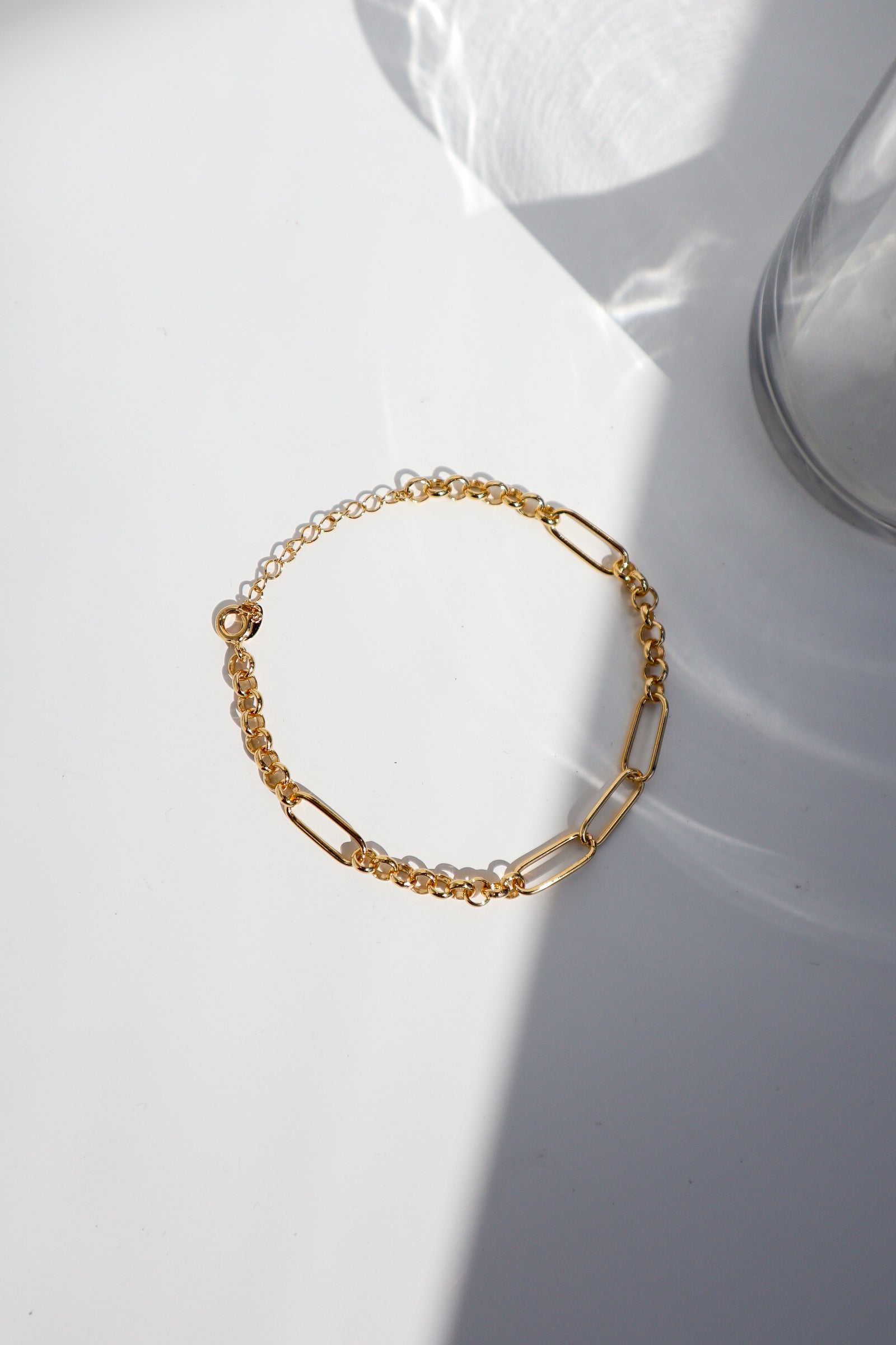 Mixed Link Chain Silver Bracelat image 1