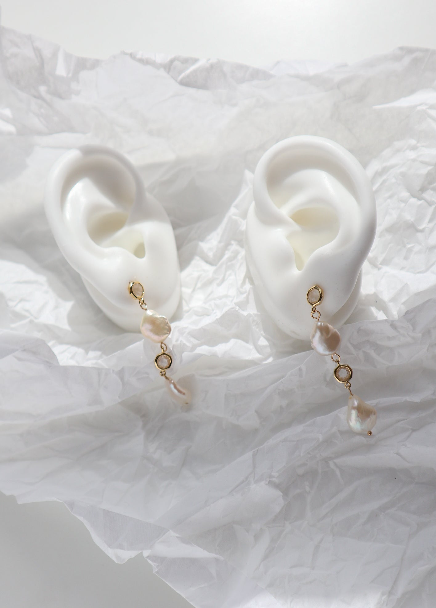 Mumm Crystal + Pearl Drop Earrings   image 2