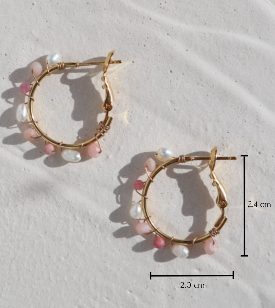 Summer Snow Pearl Hoops image 2
