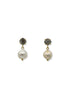 Labradorite Stud Pearl Drop Earrings image 0