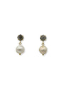 Labradorite Stud Pearl Drop Earrings image 0