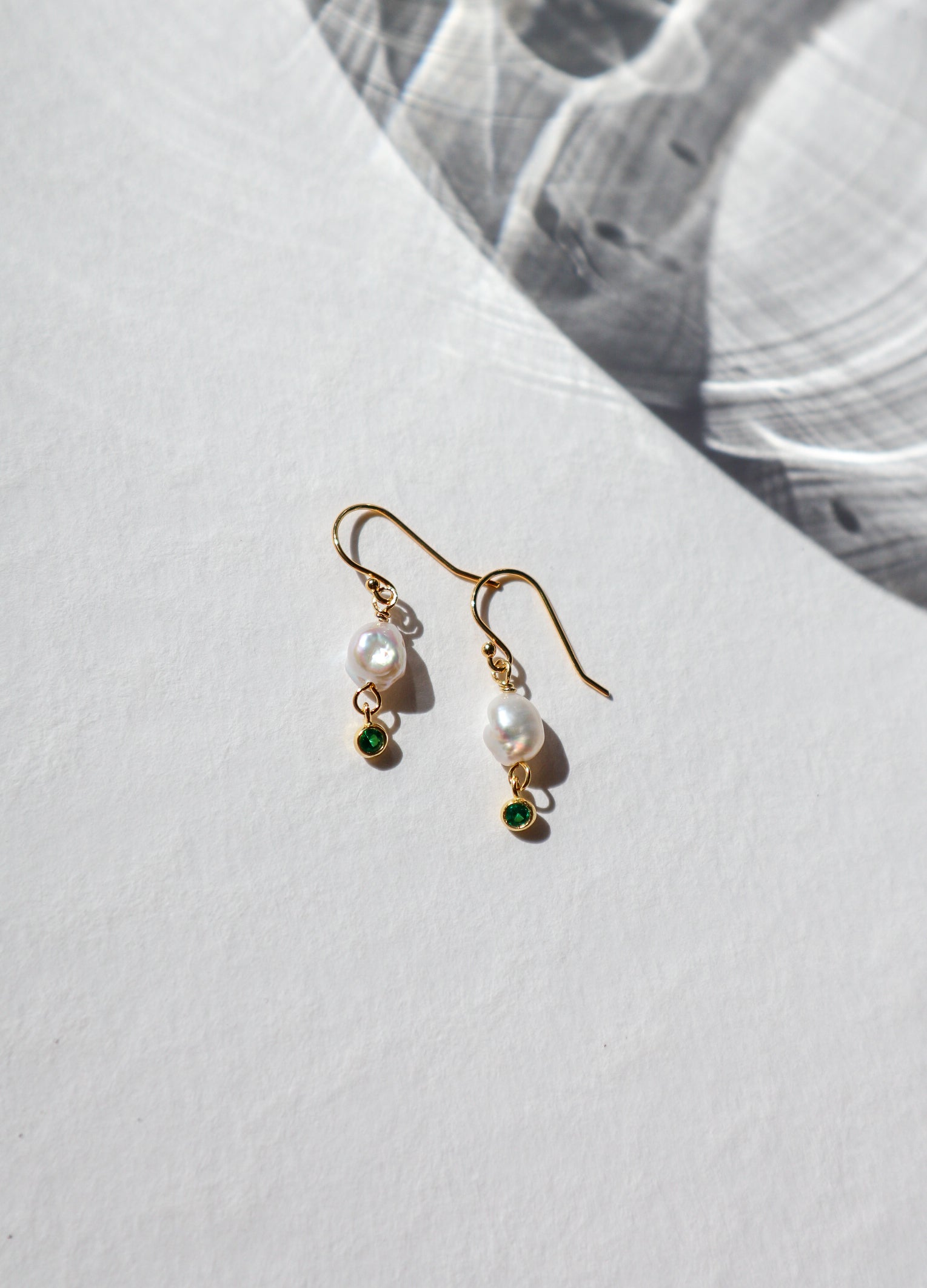 Cubic Drop Pearl Earrings image 4