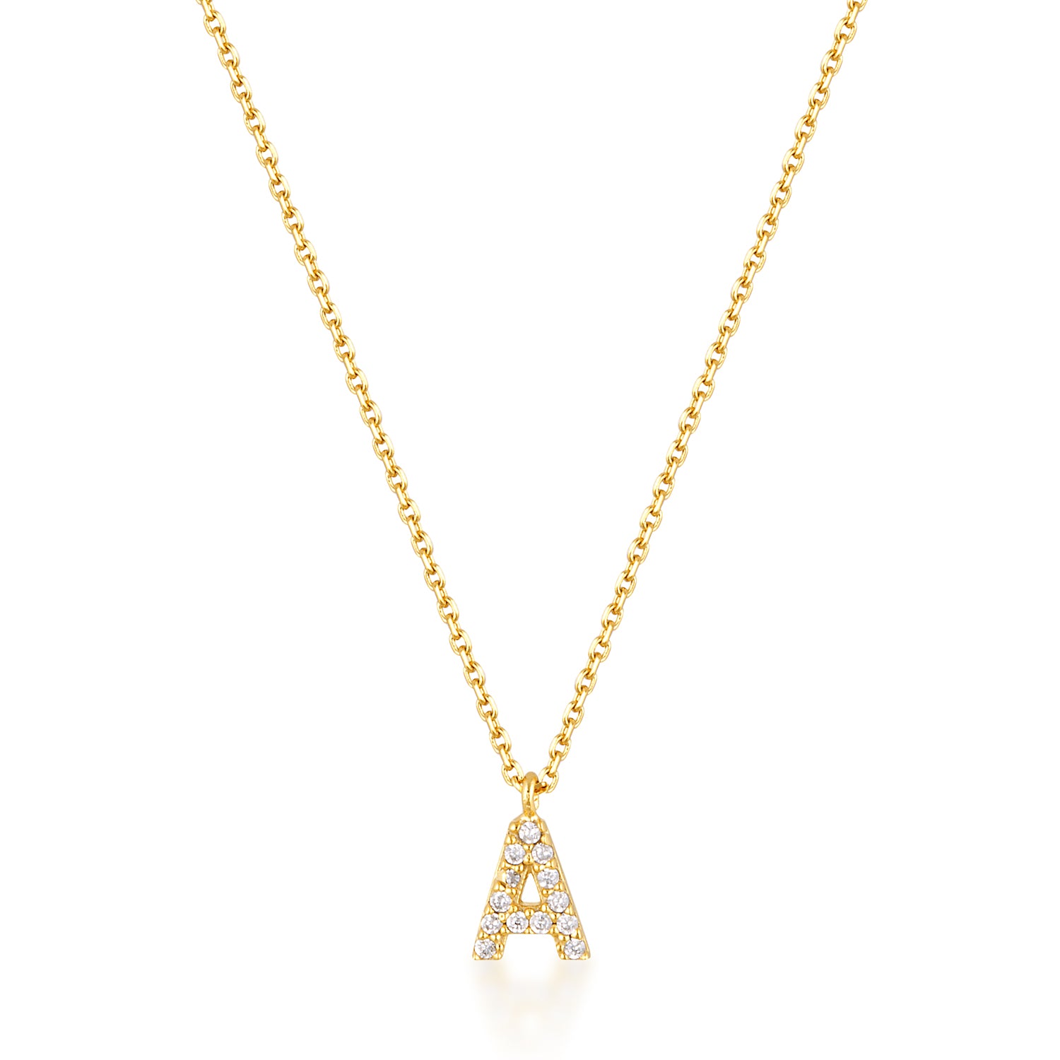 Cubic Initial Silver Necklace image 0